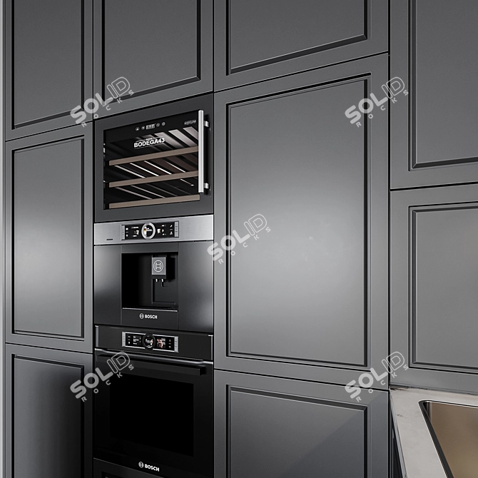 Customizable Modern Kitchen Unit 3D model image 5