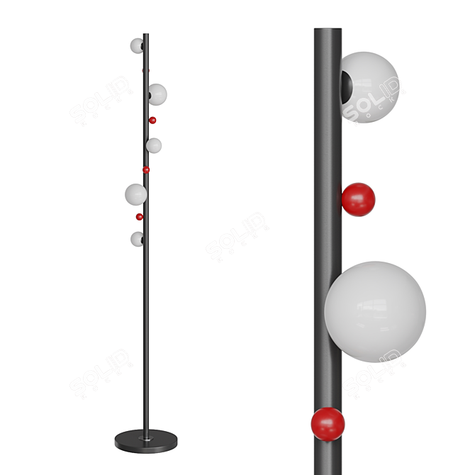 Red Ball Torchere Lamp TRIBUTE 3D model image 1