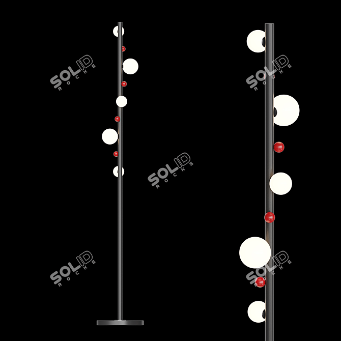 Red Ball Torchere Lamp TRIBUTE 3D model image 2