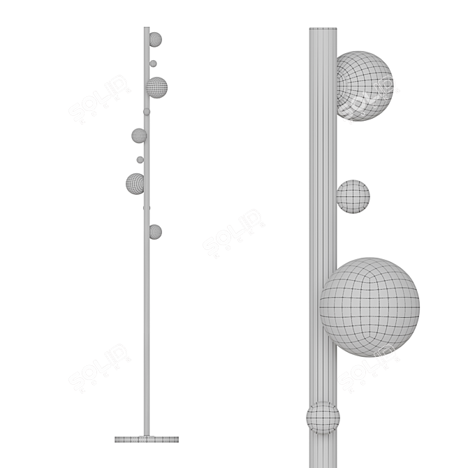 Red Ball Torchere Lamp TRIBUTE 3D model image 3