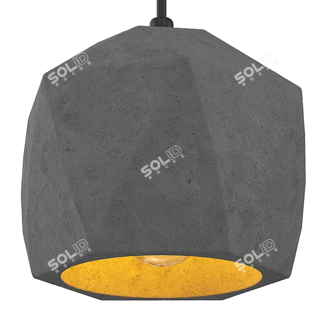 Vintage Cement Pendant Light 3D model image 2