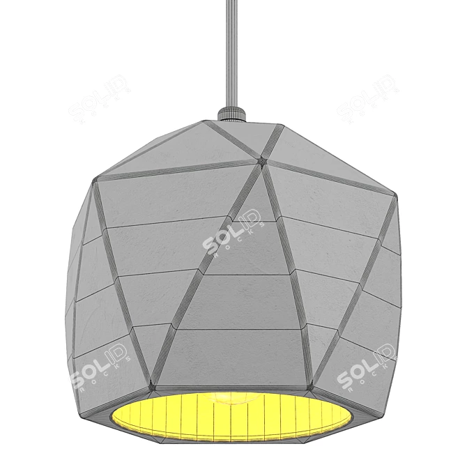 Vintage Cement Pendant Light 3D model image 3