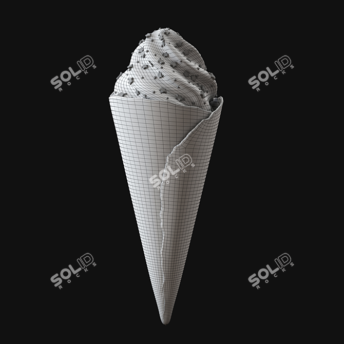 Colorful Ice Cream Cones Kit 3D model image 7