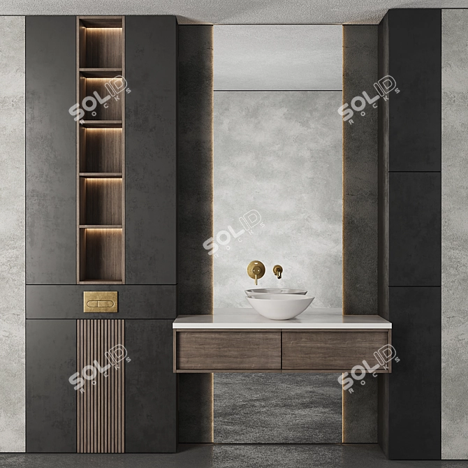 Modern Bathroom Furniture Set 15 3D model image 4