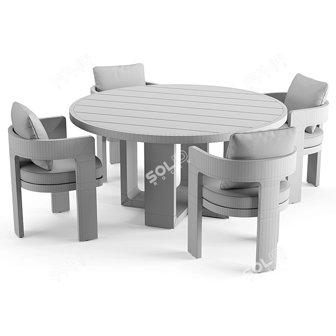  Bronte Aluminum Round Dining Table 3D model image 3