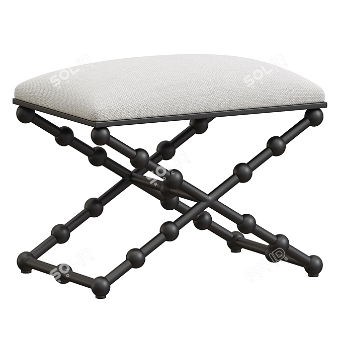 Elegant Pearl Small Bench 3D model image 2