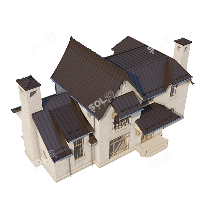 Gothic Mansion 3D Model Kit 3D model image 4