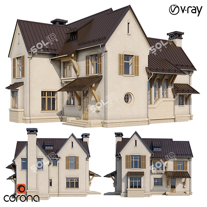 Gothic Mansion Model - Arch Viz 3D model image 1