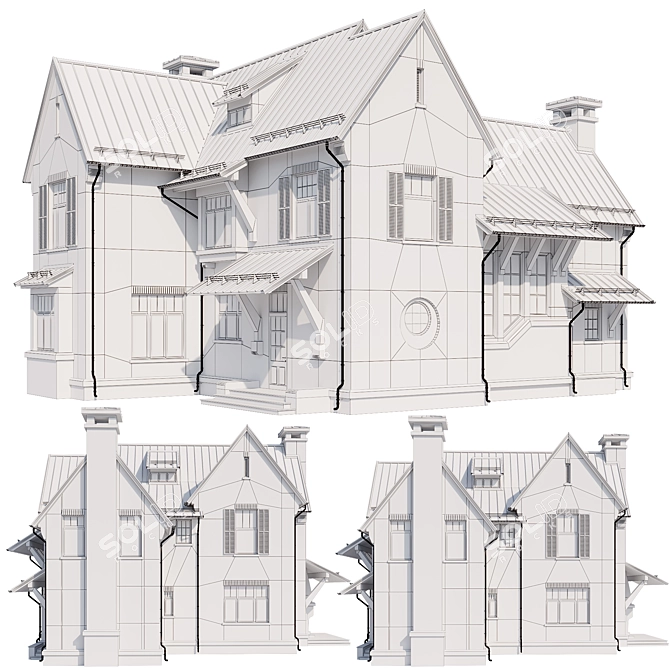 Gothic Mansion Model - Arch Viz 3D model image 6