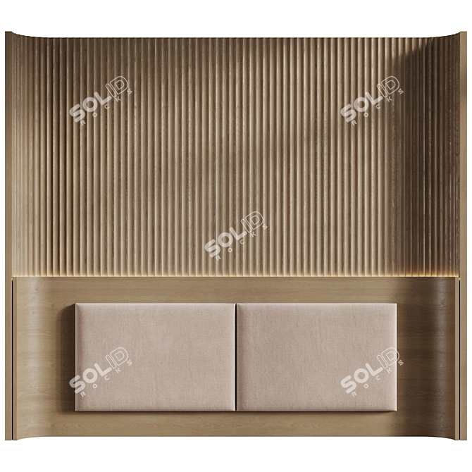 Custom Wood Panel Headboard 3D model image 1