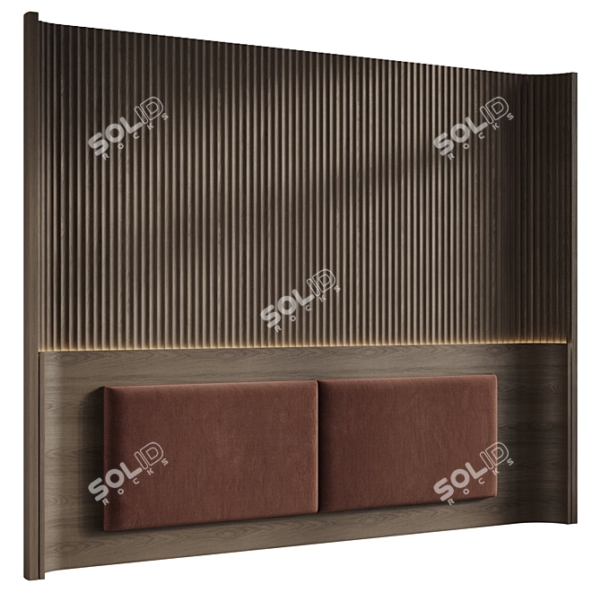 Custom Wood Panel Headboard 3D model image 3