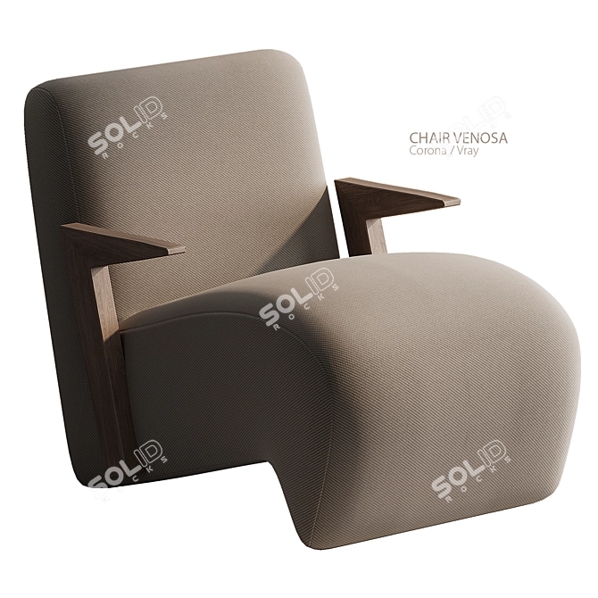 Elegant Venosa Chair: Luxurious Design 3D model image 1