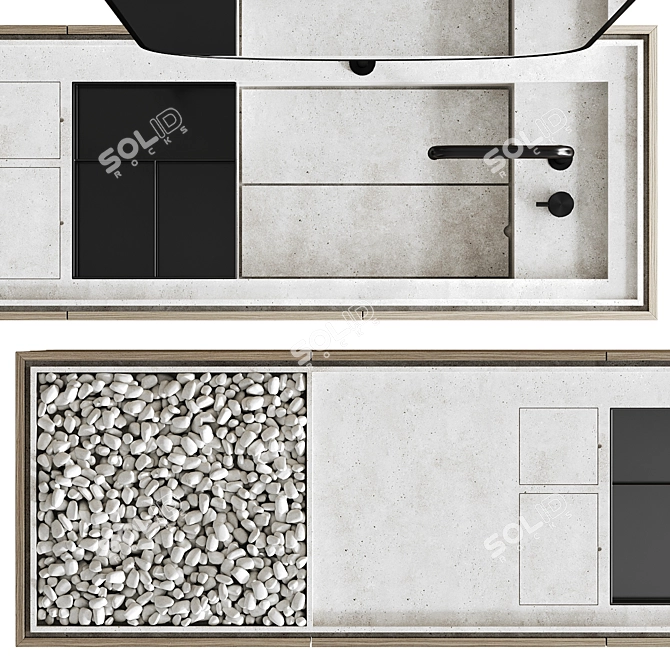 Sleek Bathroom Vanity & Storage 3D model image 4