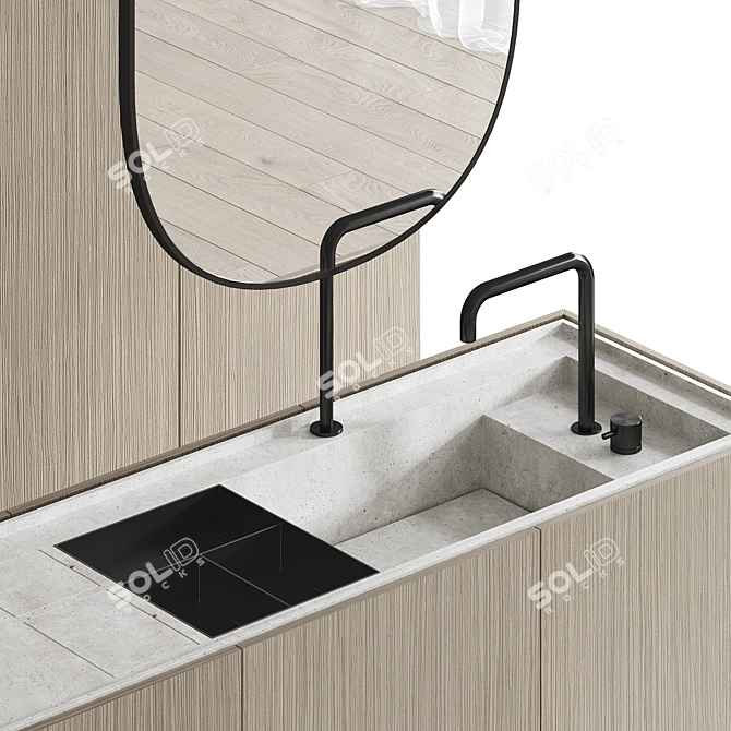 Sleek Bathroom Vanity & Storage 3D model image 5