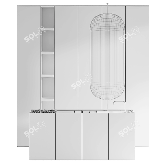 Sleek Bathroom Vanity & Storage 3D model image 6