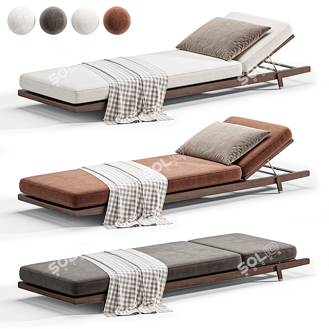 Modern Sun Lounger by Flexform 3D model image 1