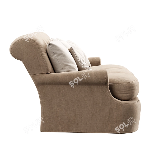 Handcrafted Lounge Chair, Custom Upholstery 3D model image 2