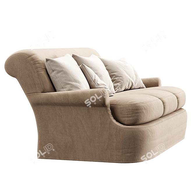 Handcrafted Lounge Chair, Custom Upholstery 3D model image 3