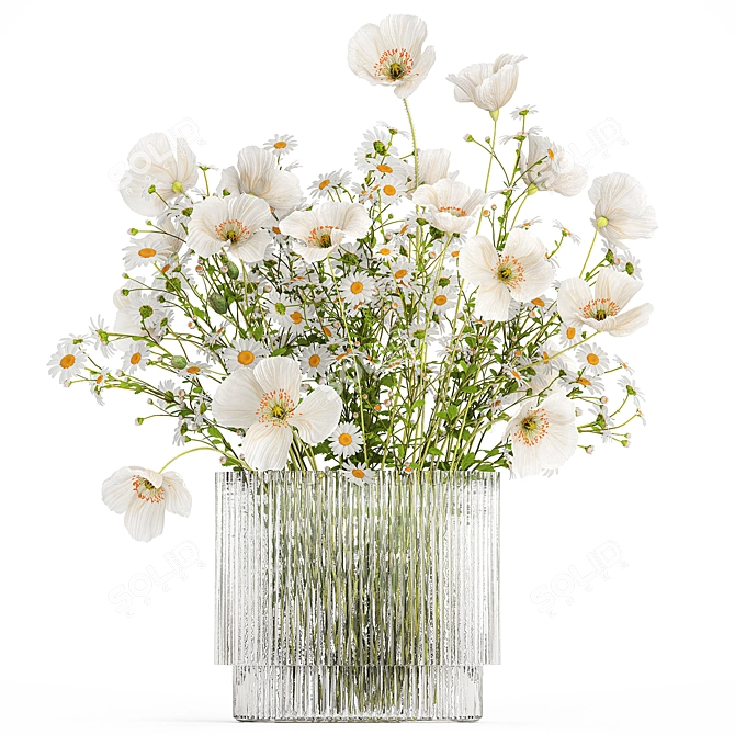 Summer Field Floral Bouquet 3D model image 1