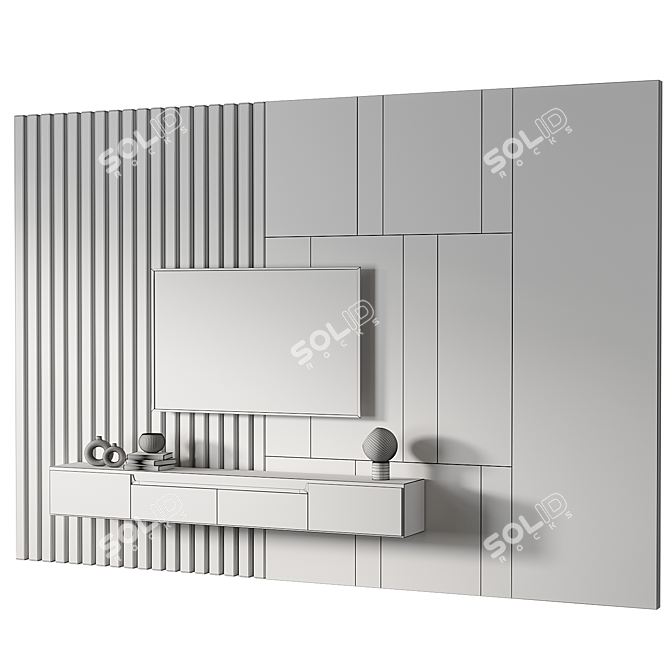 2014 TV Wall Set 30 3D model image 3