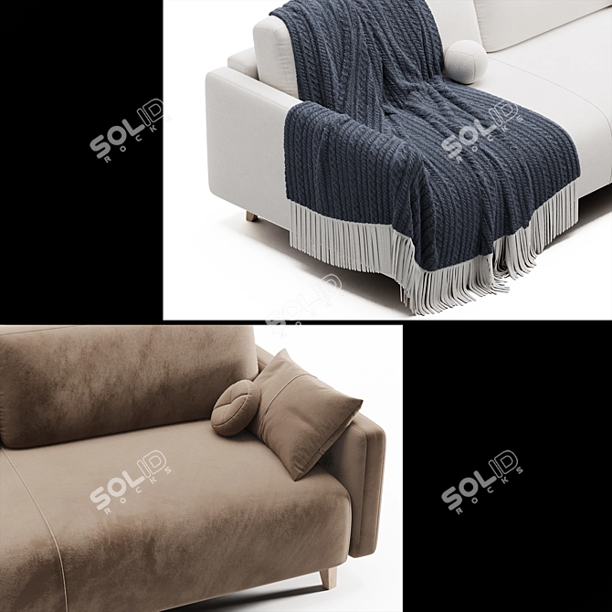 Modern Lieri Sofa with UV Mapping 3D model image 3