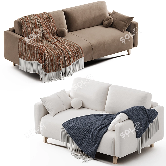 Modern Lieri Sofa with UV Mapping 3D model image 5