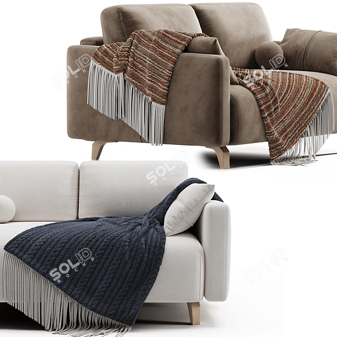 Modern Lieri Sofa with UV Mapping 3D model image 12