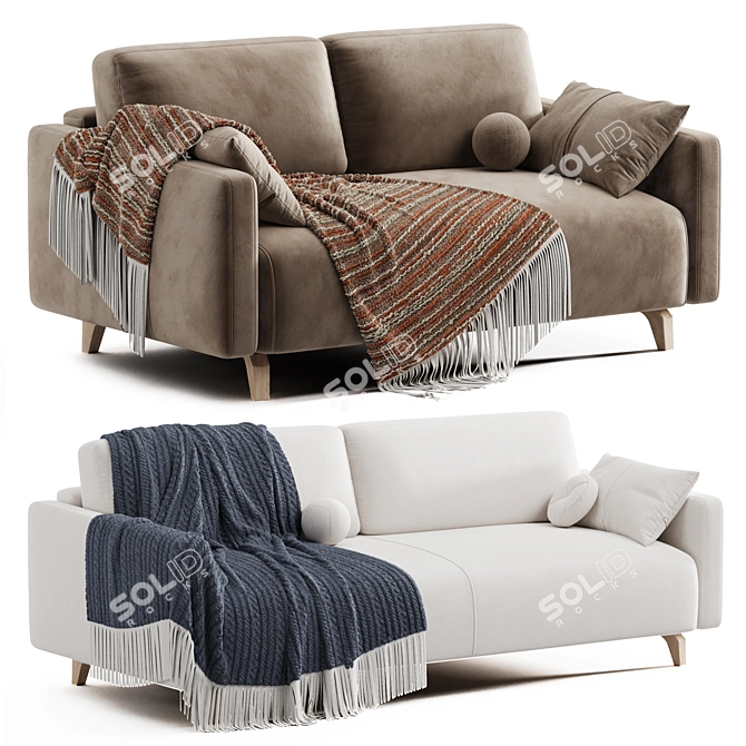 Modern Lieri Sofa with UV Mapping 3D model image 13