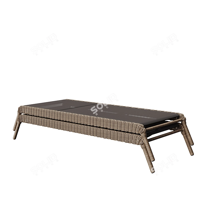 Outdoor Wicker Chaise Lounge Stackable 3D model image 4