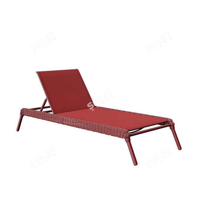 Outdoor Wicker Chaise Lounge Stackable 3D model image 5