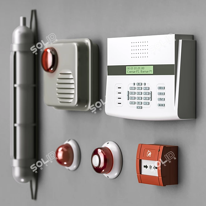 Security & Fire Alarm Set 3D model image 4