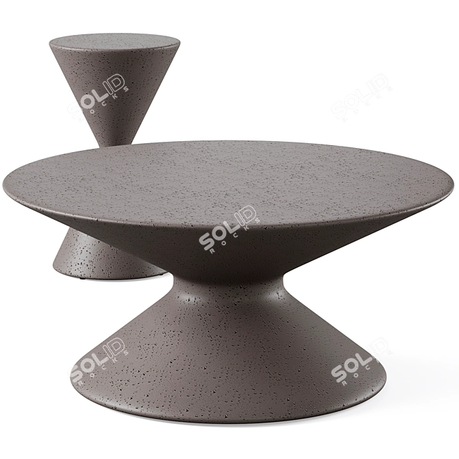 Crate and Barrel Posada Concrete Tables 3D model image 1