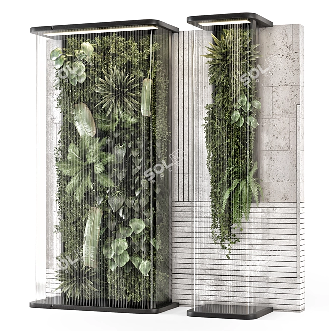 Glass-Enclosed Vertical Garden Set 2263 3D model image 1