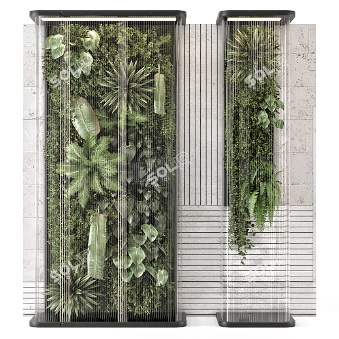 Glass-Enclosed Vertical Garden Set 2263 3D model image 2