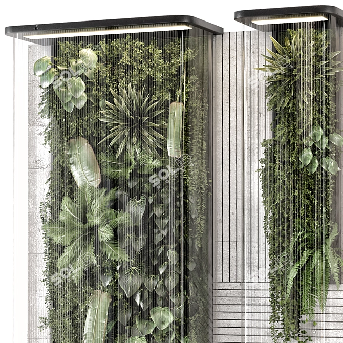 Glass-Enclosed Vertical Garden Set 2263 3D model image 3