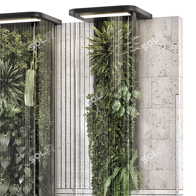 Glass-Enclosed Vertical Garden Set 2263 3D model image 4