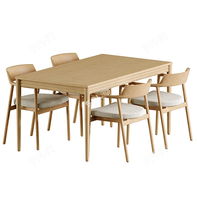 Lenon Extendable Table & Alocs Chair 3D model image 3