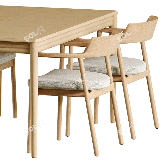 Lenon Extendable Table & Alocs Chair 3D model image 4