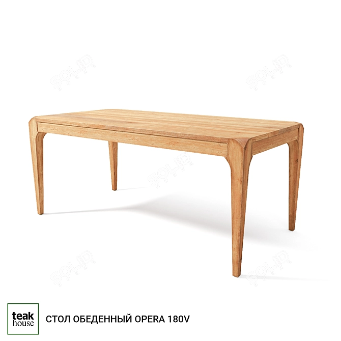 Elegant Opera 180 Dining Table 3D model image 1