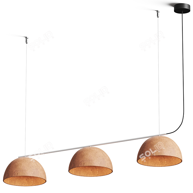 Luxury Terracotta Pendant Lamp with Designer Touch 3D model image 2