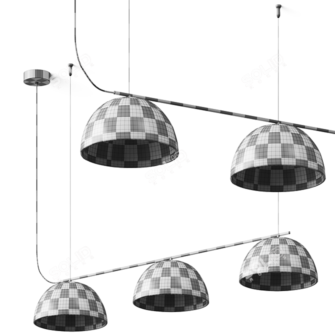 Luxury Terracotta Pendant Lamp with Designer Touch 3D model image 3