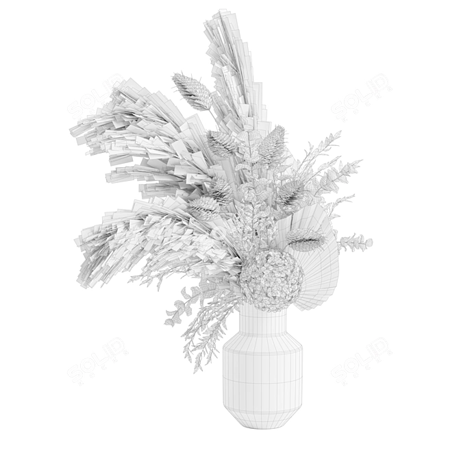 Elegant Pampas Vase Bouquet Display 3D model image 3