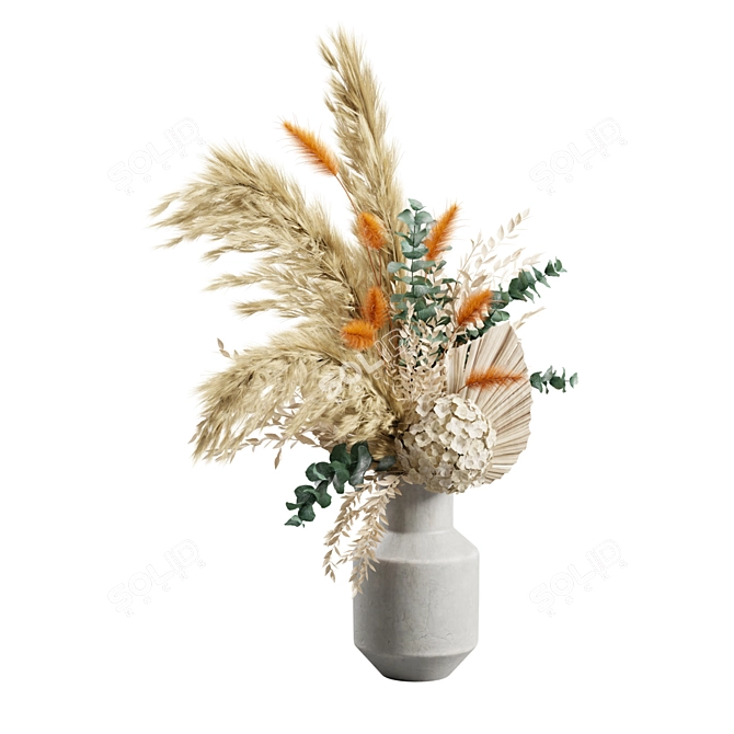 Elegant Pampas Vase Bouquet Display 3D model image 6