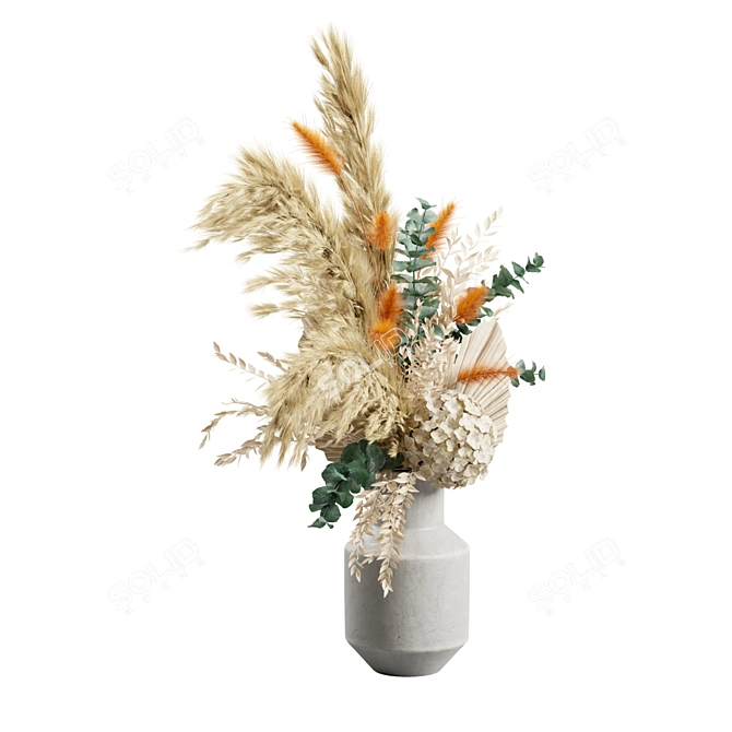 Elegant Pampas Vase Bouquet Display 3D model image 7