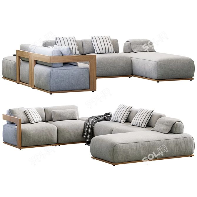 Elegant Sofa by Meridiani Design 3D model image 1