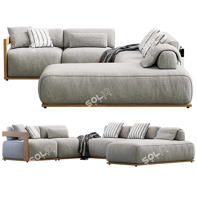 Elegant Sofa by Meridiani Design 3D model image 2