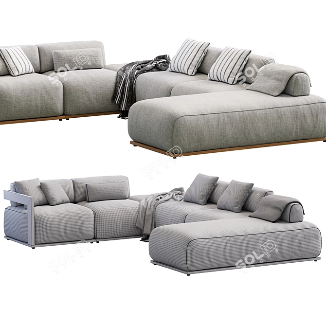 Elegant Sofa by Meridiani Design 3D model image 4