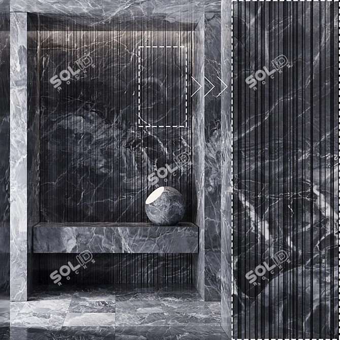 Marble Stone 3D Panels Set 3D model image 3