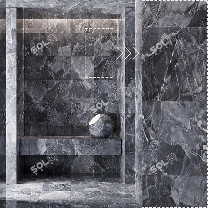 Marble Stone 3D Panels Set 3D model image 4