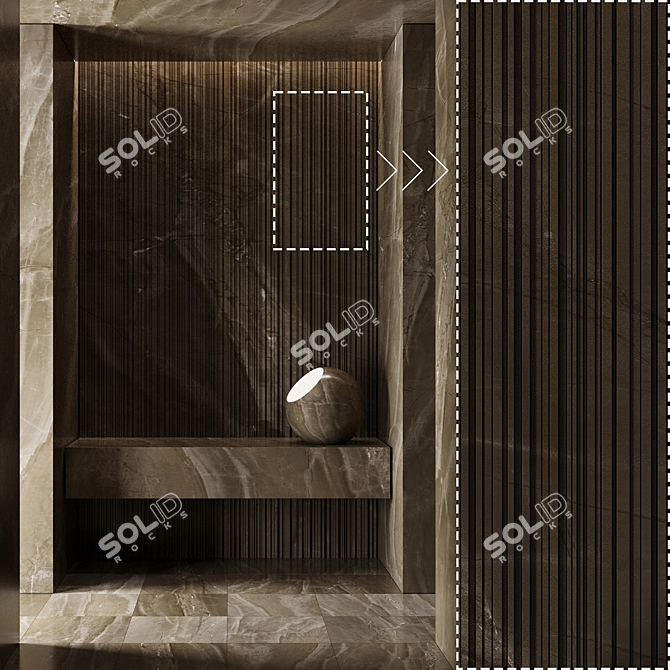 Corona Marble Stone Textured Panels 3D model image 3